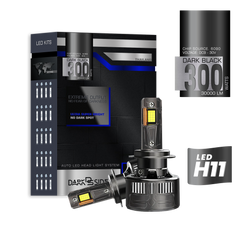 Dark Black H11 LED Headlight Bulbs – 300W 30000LM Ultra-Bright Car Lights